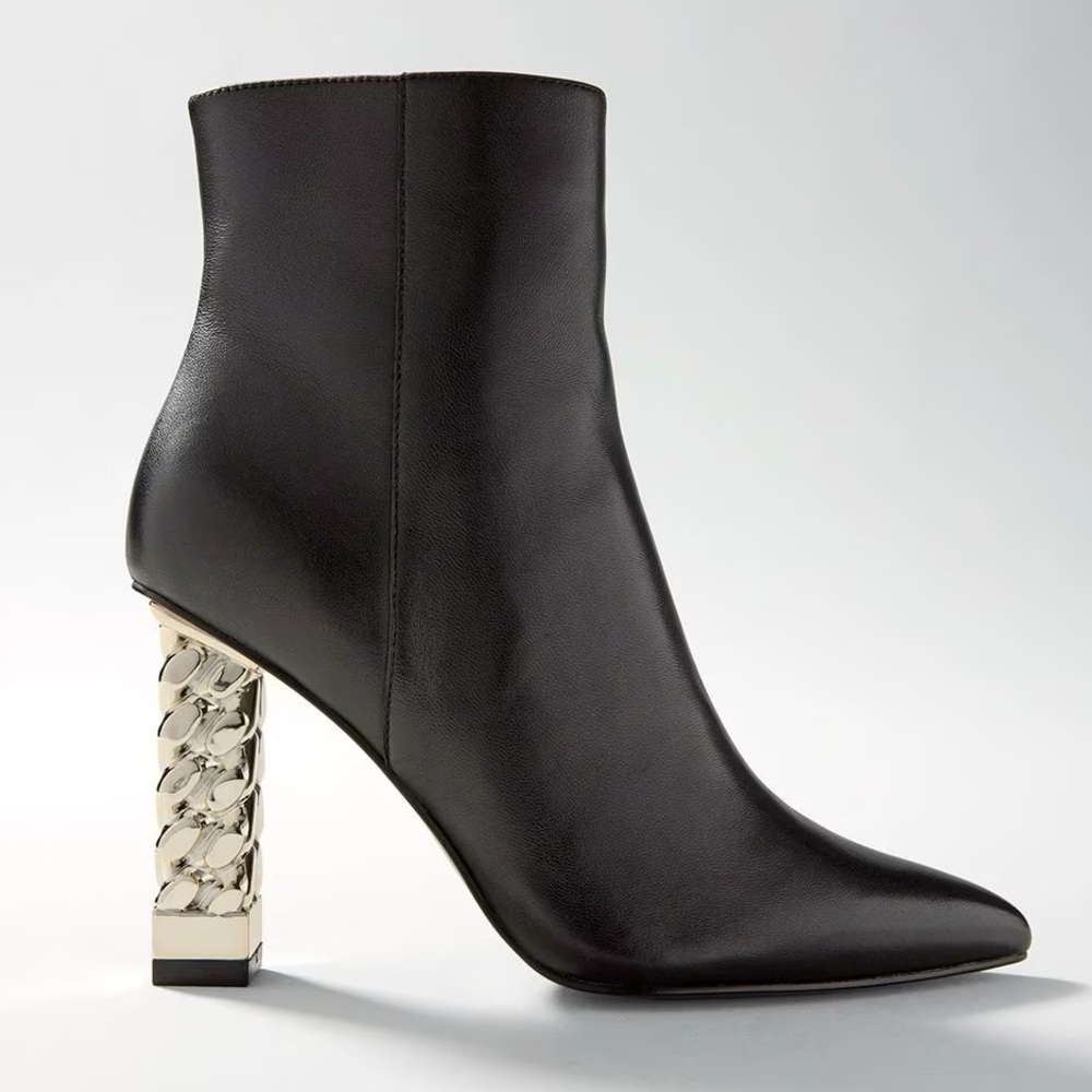 WHBM CHAIN HIGH HEEL BOOTIE
